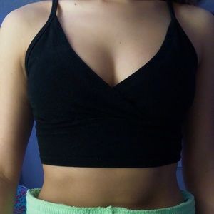 Black Brandy Melville Cross Over Tank